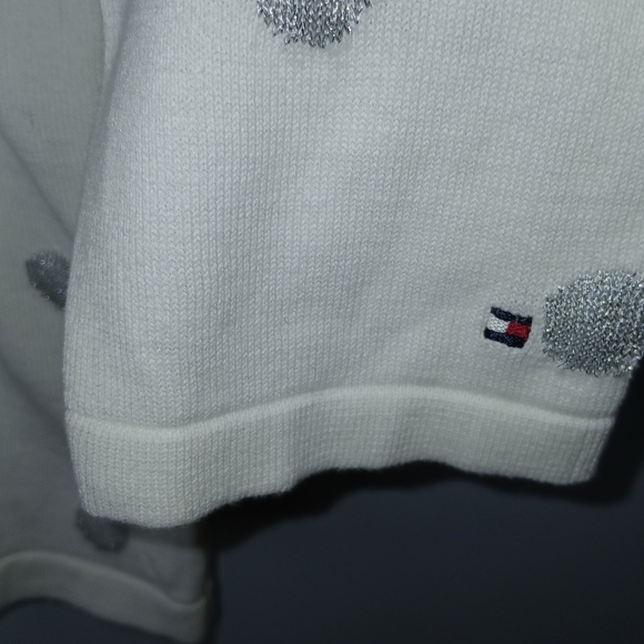 Tommy Hilfiger Cream Polka Dot V-neck Sweater Womens XL - Picture 3 of 8